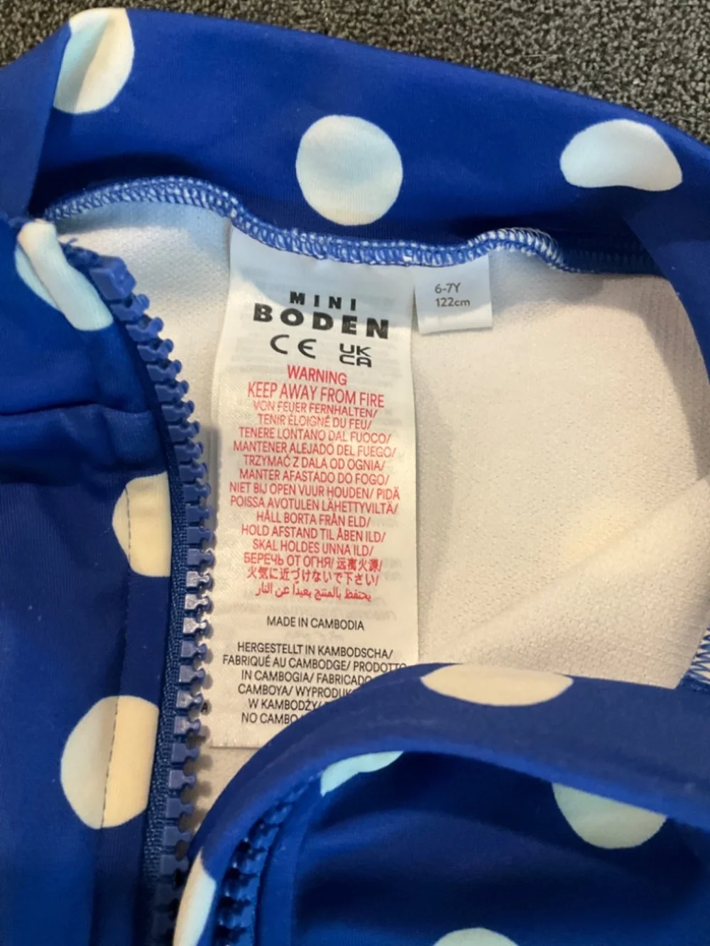 EUC Mini Boden Polka Dot Swimsuit Size 6-7 Years